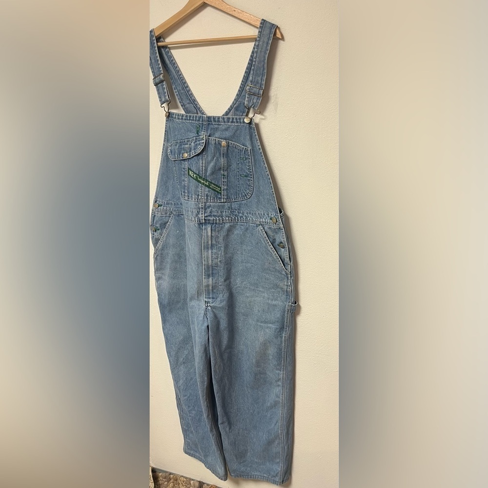 Vintage KEY IMPERIAL Men's Denim Bib Suspender Overalls Wide Leg
Size W40 L30 - Picture 2 of 8